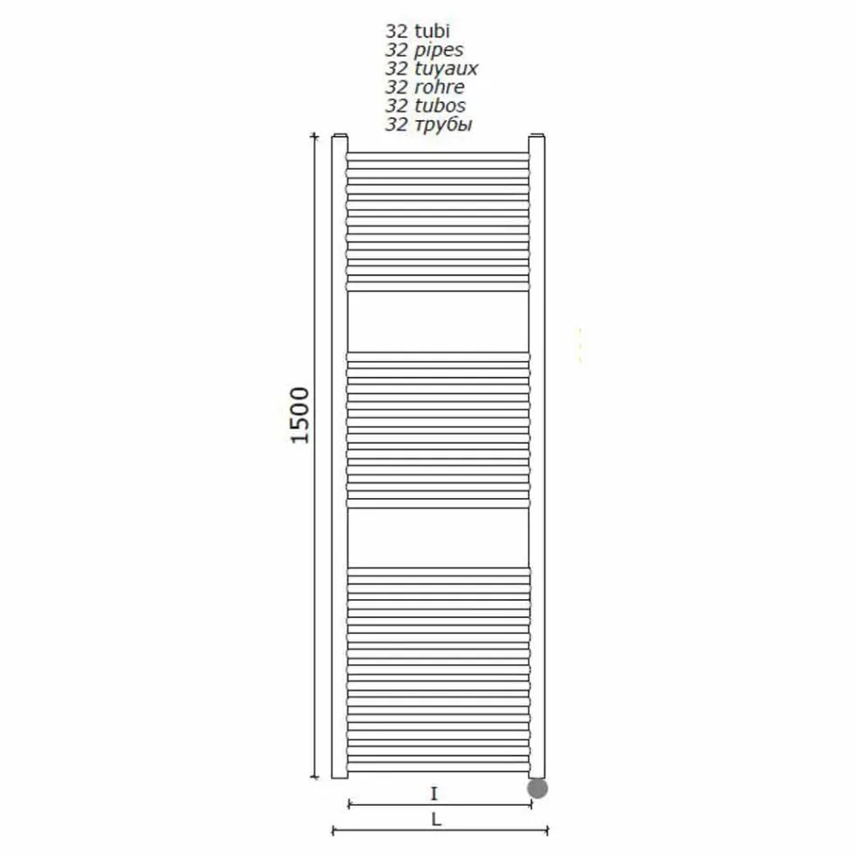 Secatoallas Eléctrico para Baño Diseño Vertical en Acero 300 W - Italo viadurini