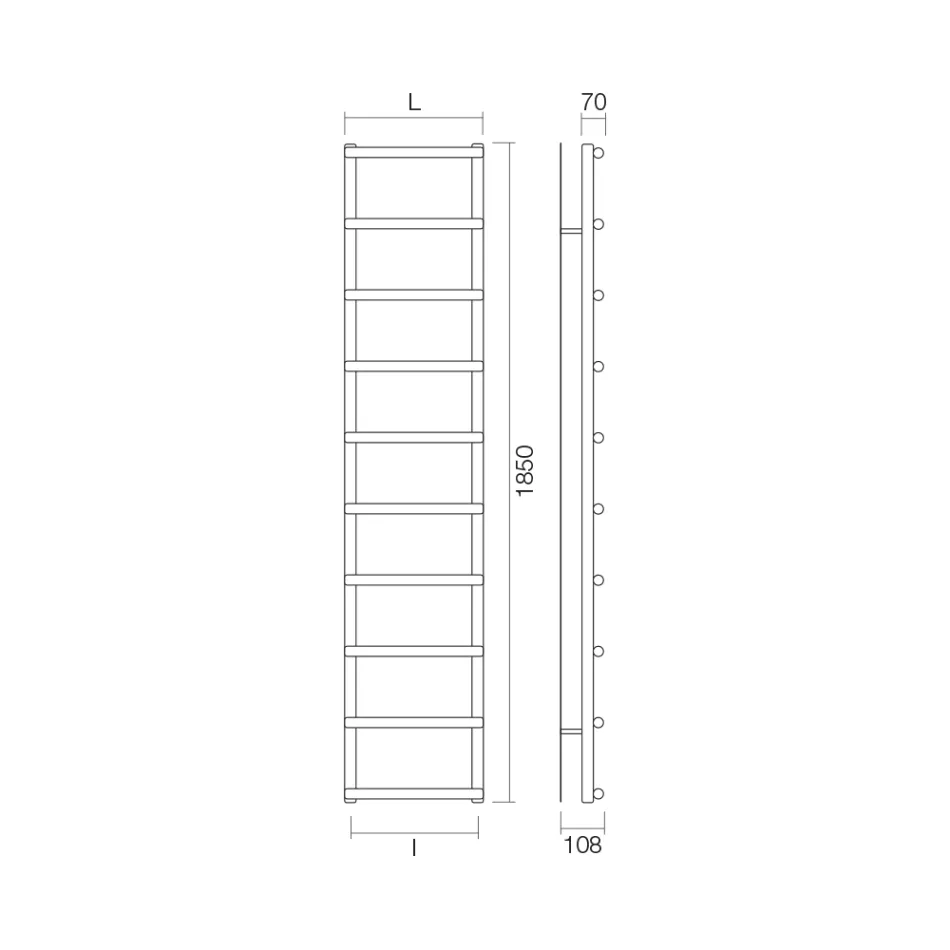 Calientatoallas Hidráulico con Elementos Circulares Made in Italy - Fresa viadurini