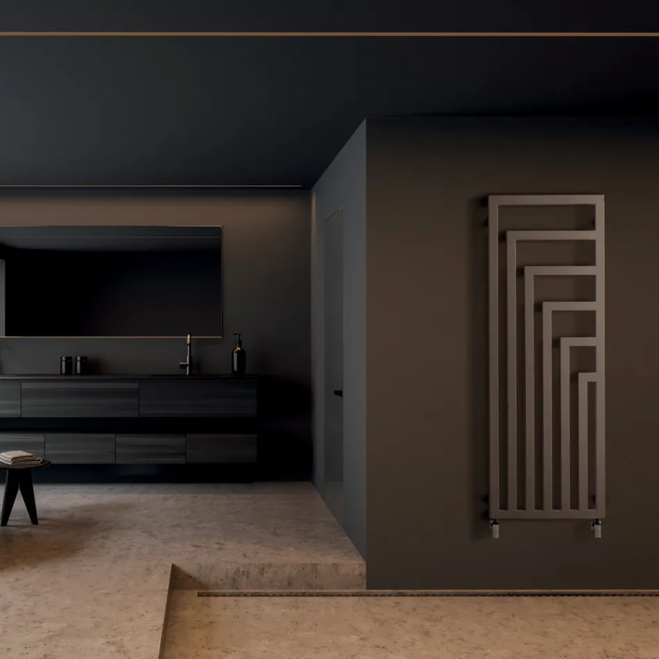 Calentador de toallas hidráulico de acero con diseño moderno fabricado en Italia - Potentia viadurini