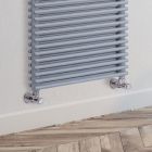 Calentador de toallas hidráulico en acero con acabado en aluminio Made in Italy - Brioches viadurini