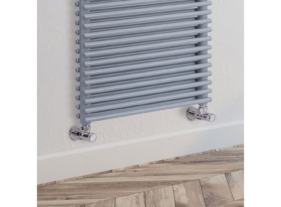 Calentador de toallas hidráulico en acero con acabado en aluminio Made in Italy - Brioches viadurini