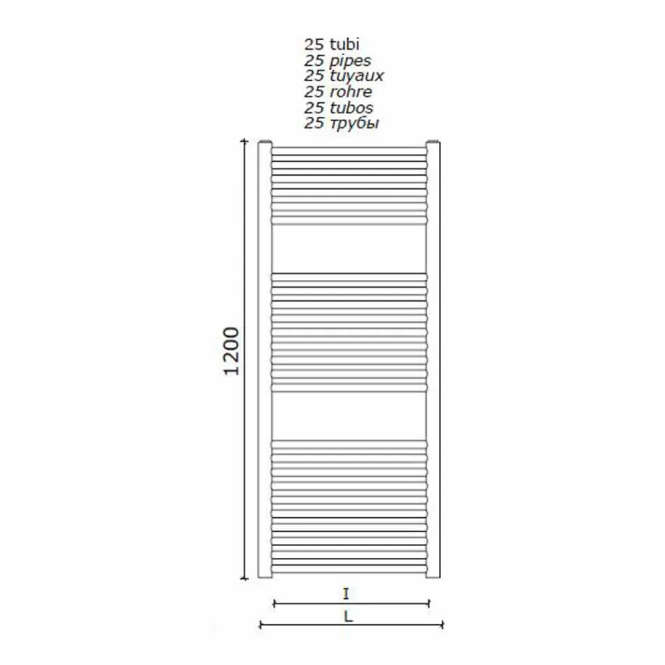 Calentador de toallas de pared de diseño de acero inoxidable para baño, 2 tamaños 391 W - Italo viadurini