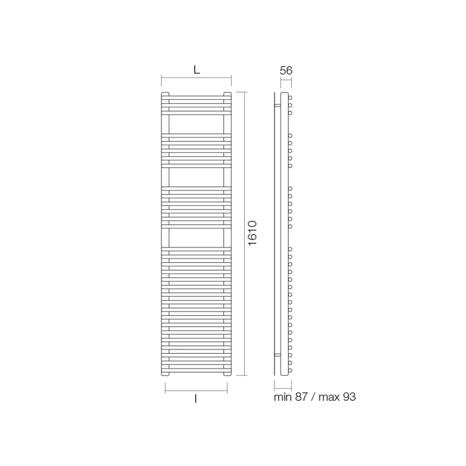 Calentador de toallas mixto en acero con acabado satinado Made in Italy - Peel viadurini
