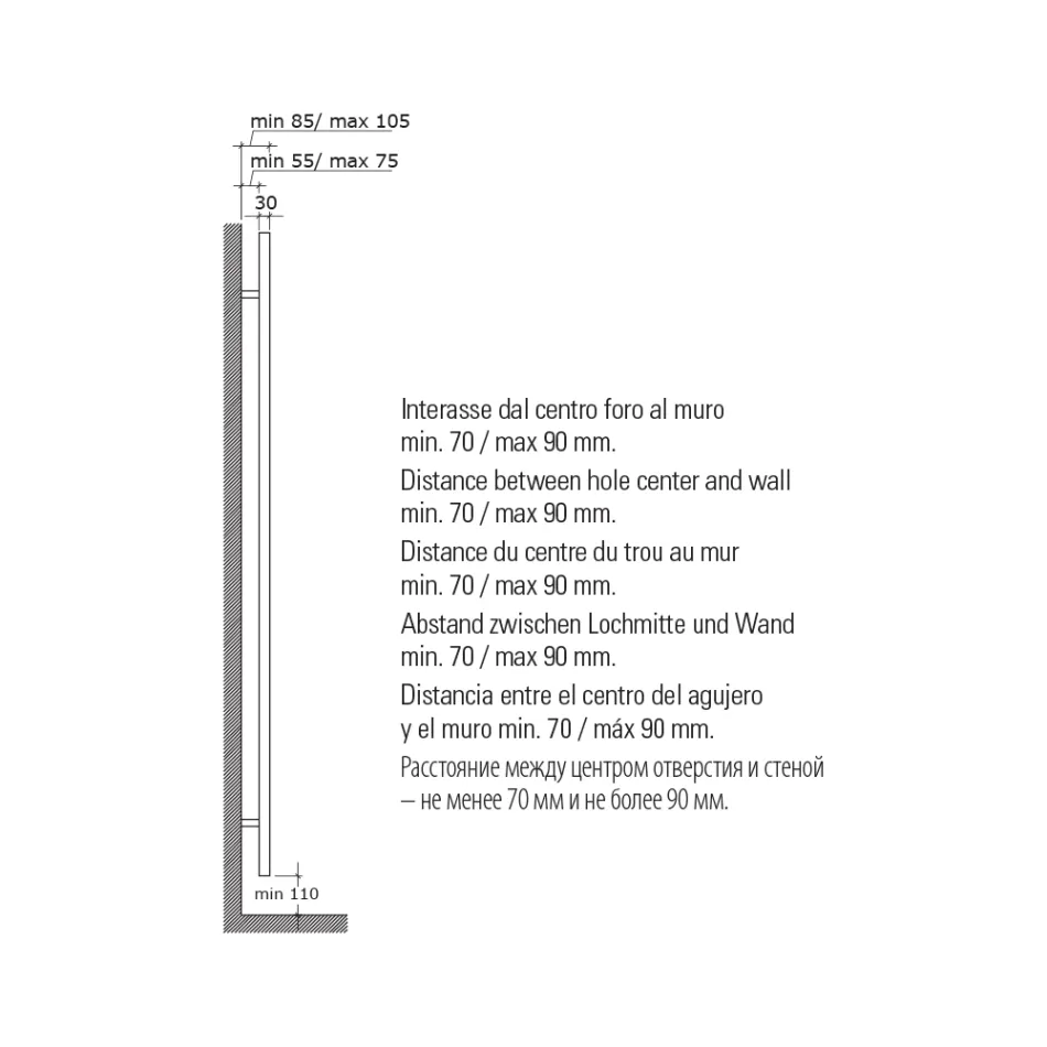 Calentador de toallas hidráulico individual en acero al carbono oxidado Fabricado en Italia - Alan viadurini