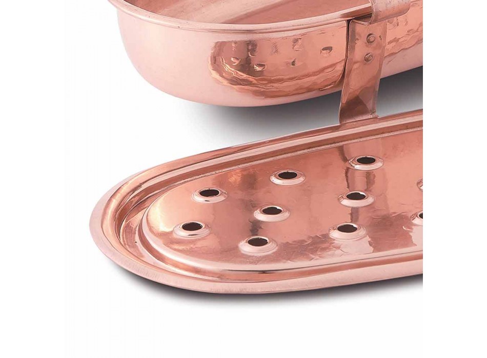 Plato de mesa para ollas de cobre Made in Italy 45x23 cm - Mariaelena viadurini