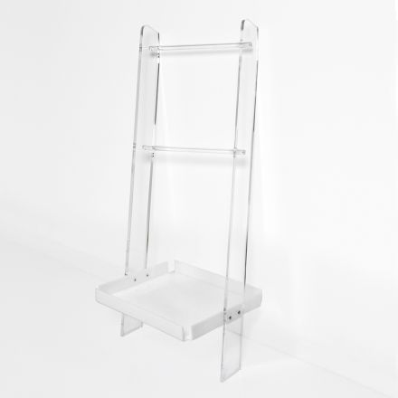 Escalera toallera de plexiglás blanco fabricada en Italia - Jamira viadurini