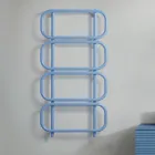Calentador de toallas eléctrico tipo escalera en acero plano de color fabricado en Italia - Cadena viadurini