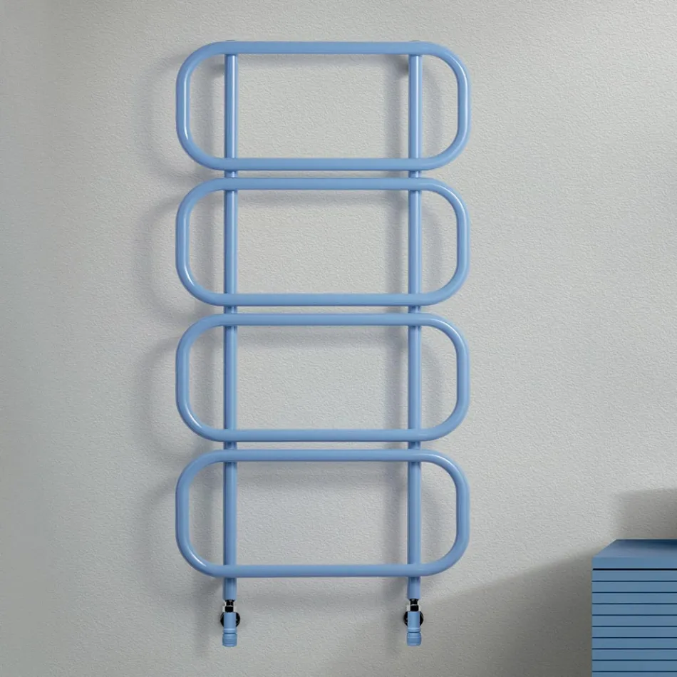 Escalera Hidráulica para Calienta Toallas en Acero Plano Coloreado Fabricada en Italia - Cadena viadurini