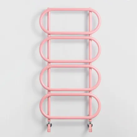 Escalera para secar toallas hidráulica redonda de acero coloreado fabricada en Italia - Cadena viadurini