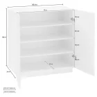 Zapatero de 2 puertas en madera de melamina blanca o pizarra sostenible - Joris viadurini