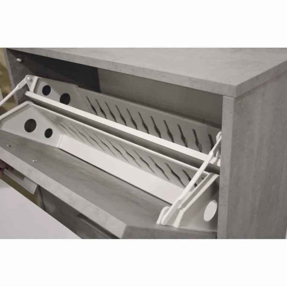 Sitover doble fila de reflectores de melamina Cleaf cemento Senis viadurini