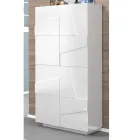 Zapatero alto o bajo en diseño de madera sostenible con 2 o 4 puertas - Fjona viadurini