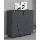 Zapatero alto o bajo en diseño de madera sostenible con 2 o 4 puertas - Fjona viadurini