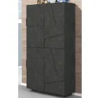 Zapatero alto o bajo en diseño de madera sostenible con 2 o 4 puertas - Fjona viadurini