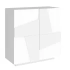 Zapatero alto o bajo en diseño de madera sostenible con 2 o 4 puertas - Fjona viadurini