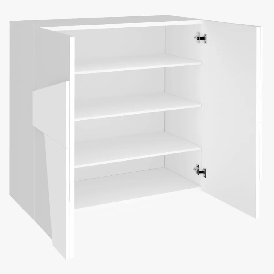 Zapatero interior con 2 puertas de melamina Made in Italy - Naditza viadurini