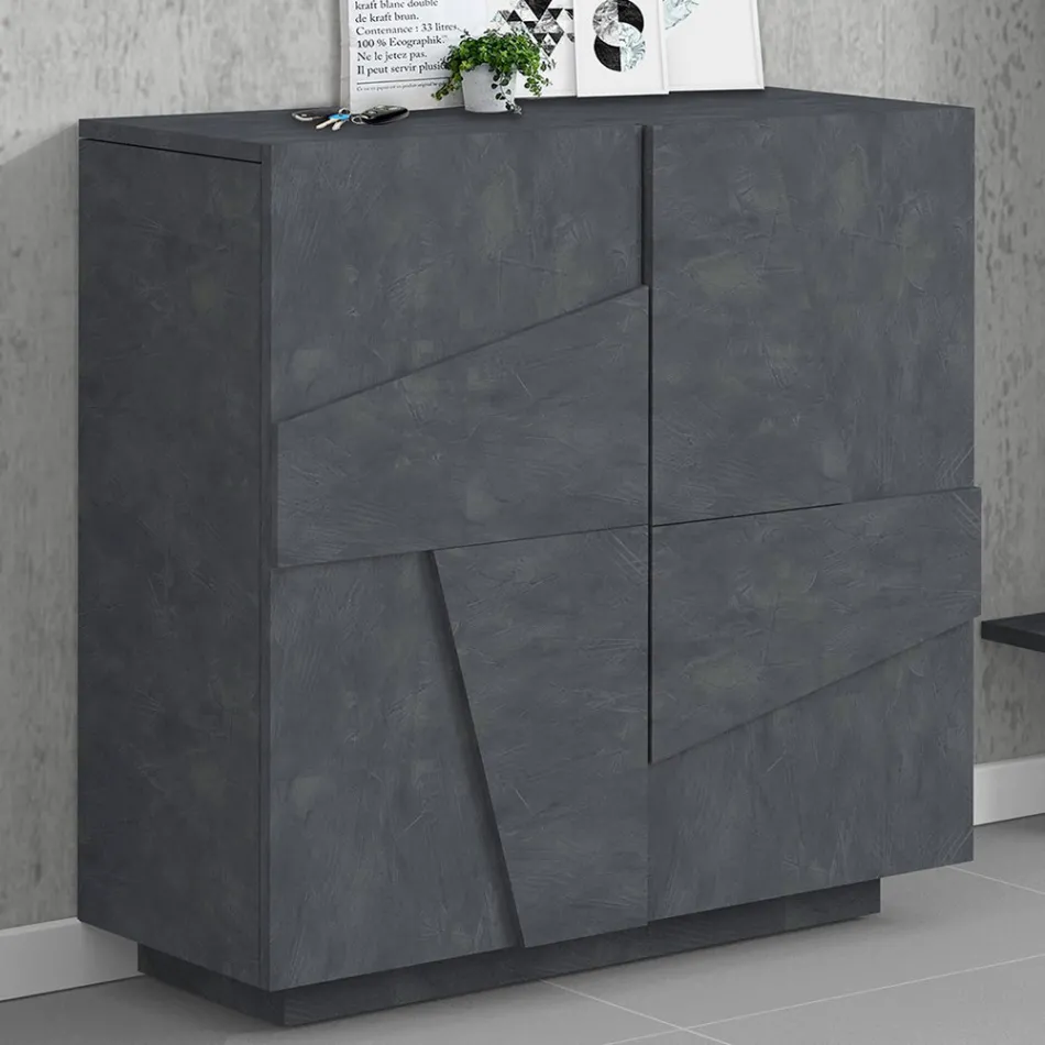 Zapatero interior con 2 puertas de melamina Made in Italy - Naditza viadurini