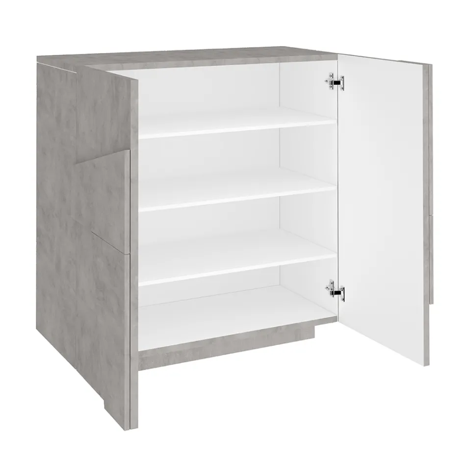 Zapatero interior con 2 puertas de melamina Made in Italy - Naditza viadurini