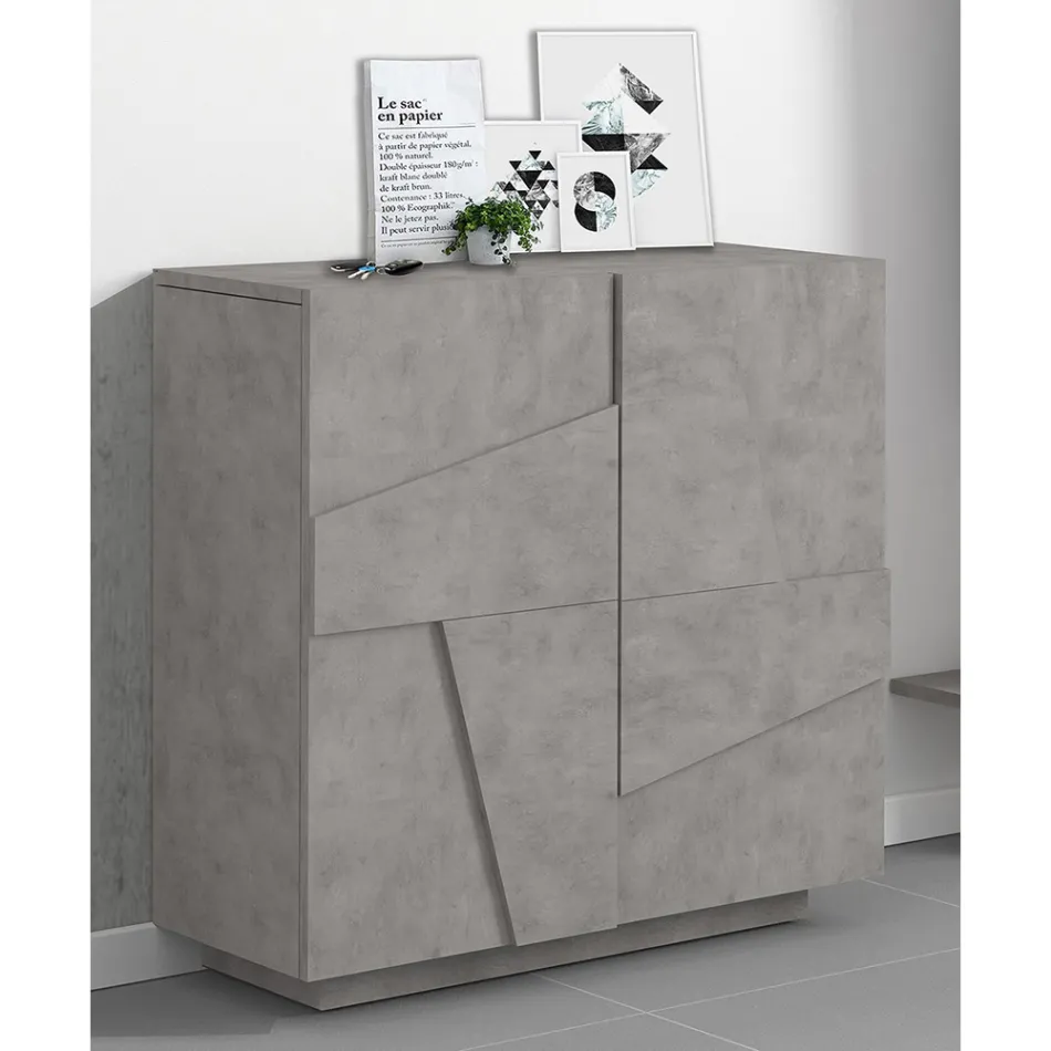 Zapatero interior con 2 puertas de melamina Made in Italy - Naditza viadurini