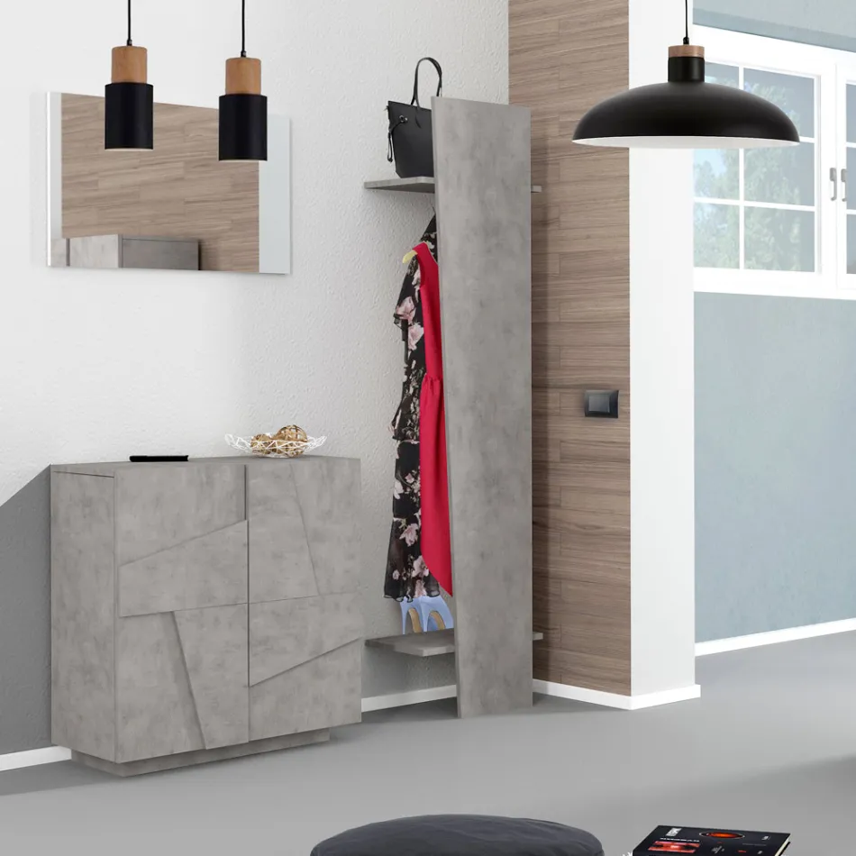 Zapatero interior con 2 puertas de melamina Made in Italy - Naditza viadurini