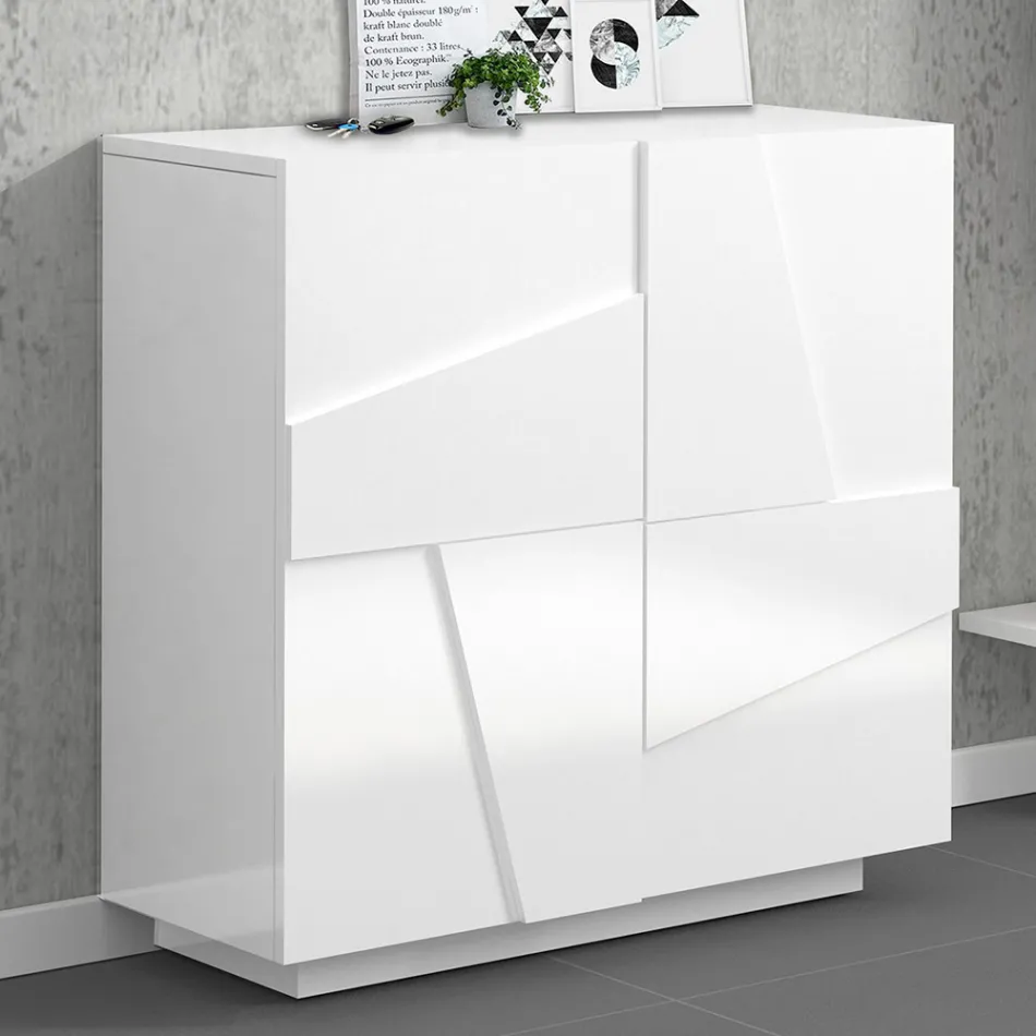 Zapatero interior con 2 puertas de melamina Made in Italy - Naditza viadurini