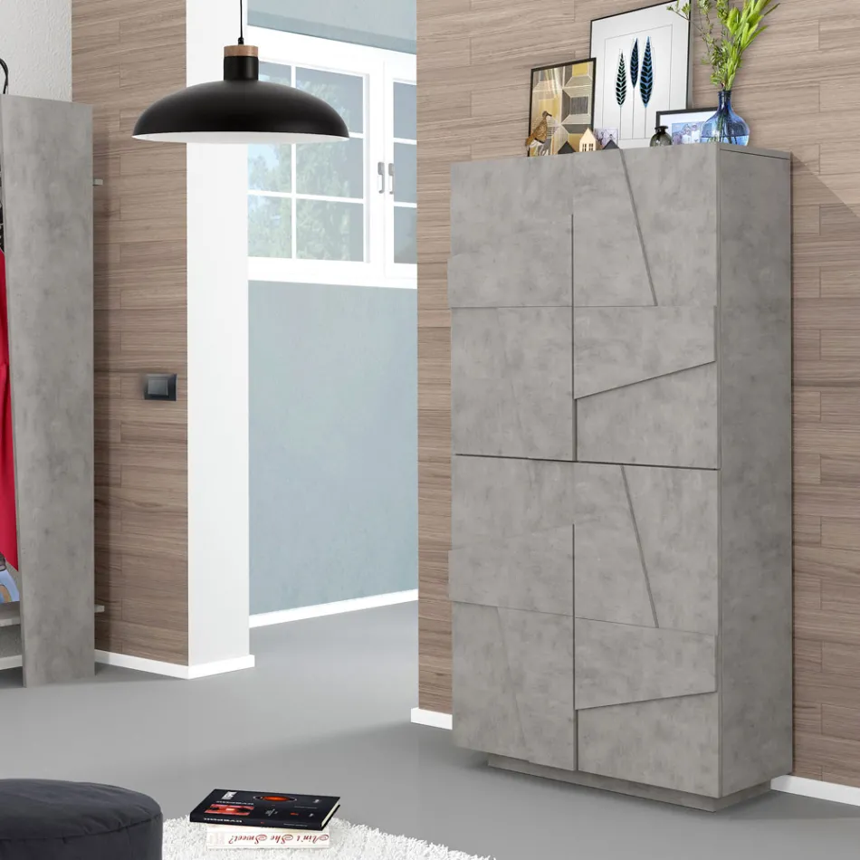 Zapatero interior de melamina con 4 puertas Made in Italy - Naditza viadurini