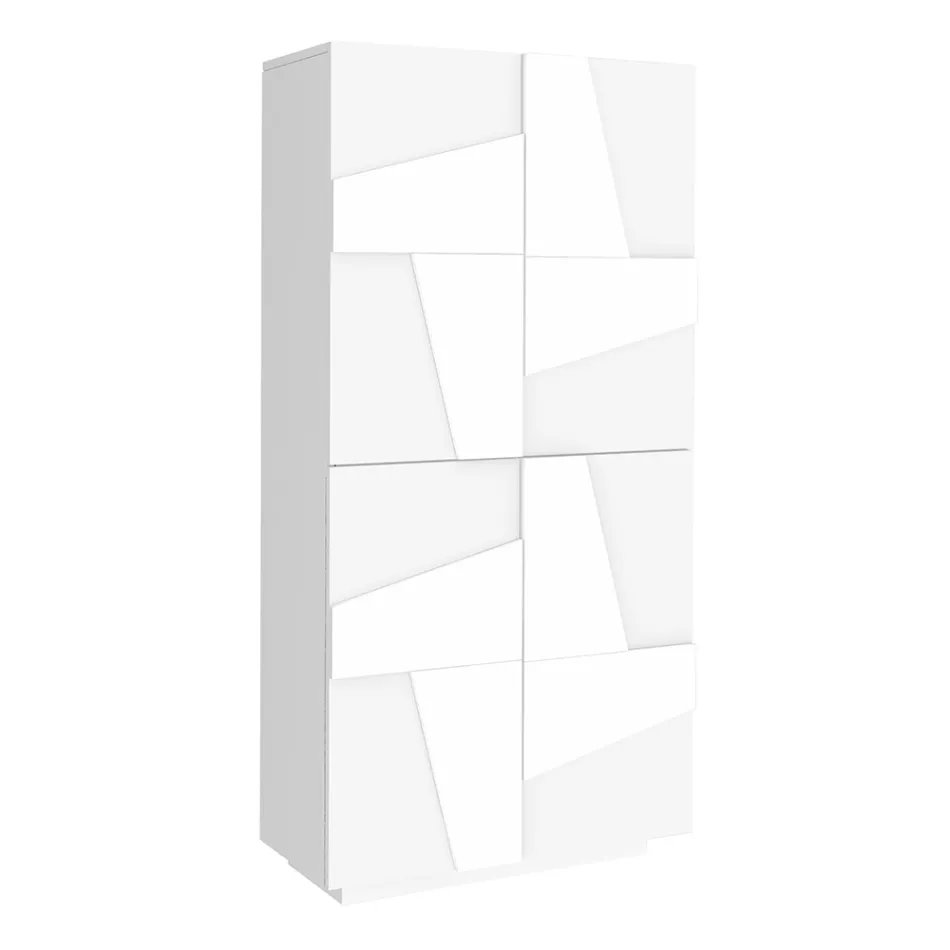 Zapatero interior de melamina con 4 puertas Made in Italy - Naditza viadurini