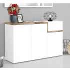 Zapatero de Entrada 3 o 4 Puertas en Madera Blanca y Pizarra o Arce - Tiscali viadurini