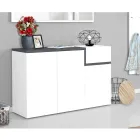 Zapatero de Entrada 3 o 4 Puertas en Madera Blanca y Pizarra o Arce - Tiscali viadurini