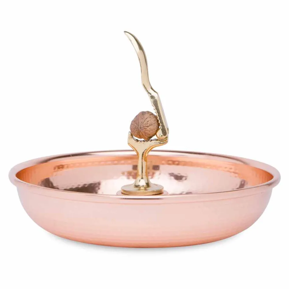 Bandeja Cascanueces en Cobre Estañado Diseño Artesanal 24 cm - Paronzo viadurini