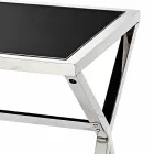 La escritura de diseño en acero y cristal negro brillo L120xH75cm Millon viadurini