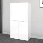 Escritorio de pared blanco moderno de diseño italiano de madera pulida - Ghero viadurini