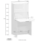 Escritorio de pared blanco moderno de diseño italiano de madera pulida - Ghero viadurini