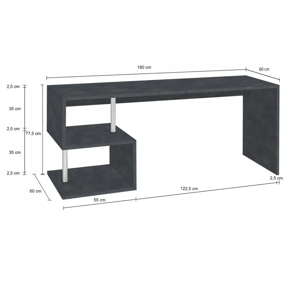 Escritorio blanco o pizarra en madera de diseño italiano 3 tamaños - Michel viadurini