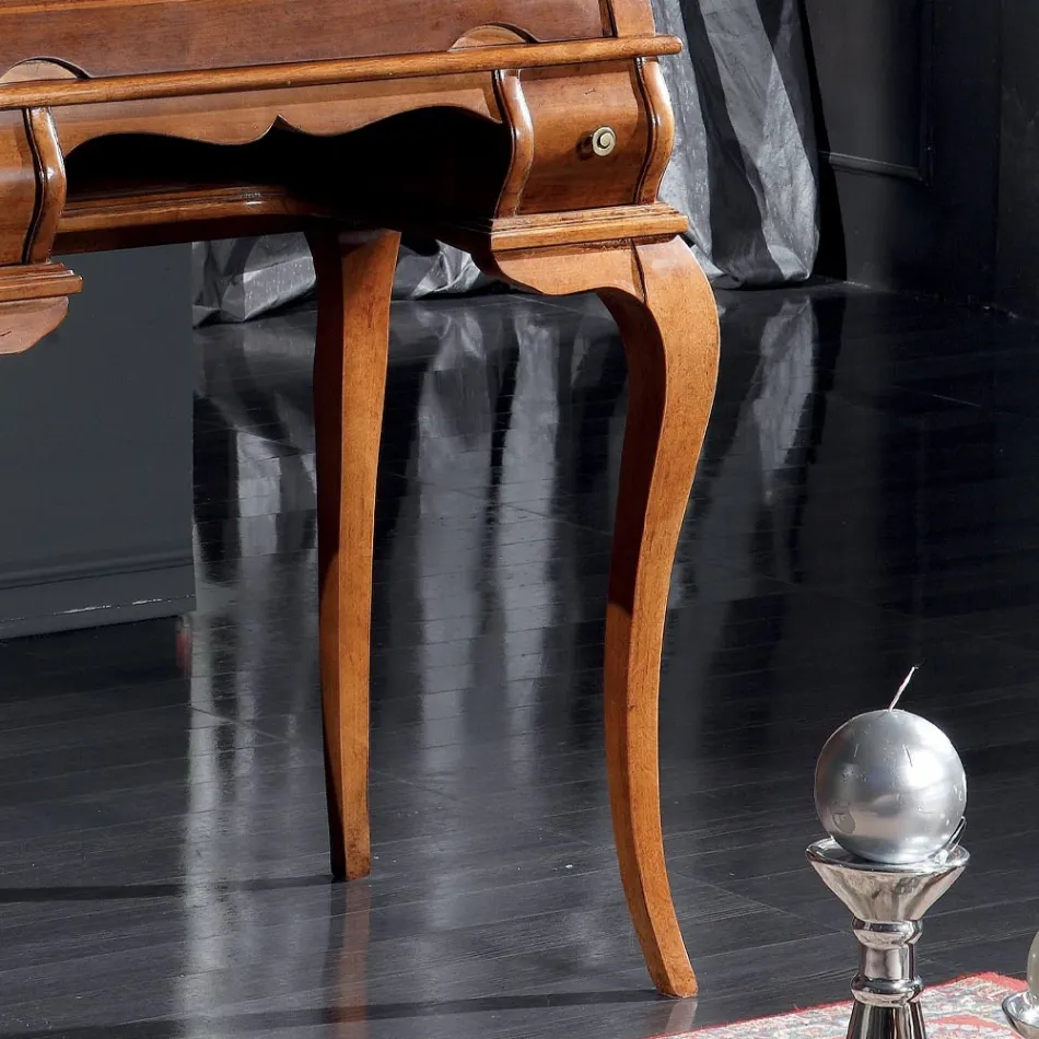 Escritorio clásico de 5 cajones en madera e incrustaciones Made in Italy - Hastings viadurini