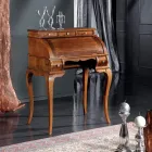 Escritorio clásico de 5 cajones en madera e incrustaciones Made in Italy - Hastings viadurini