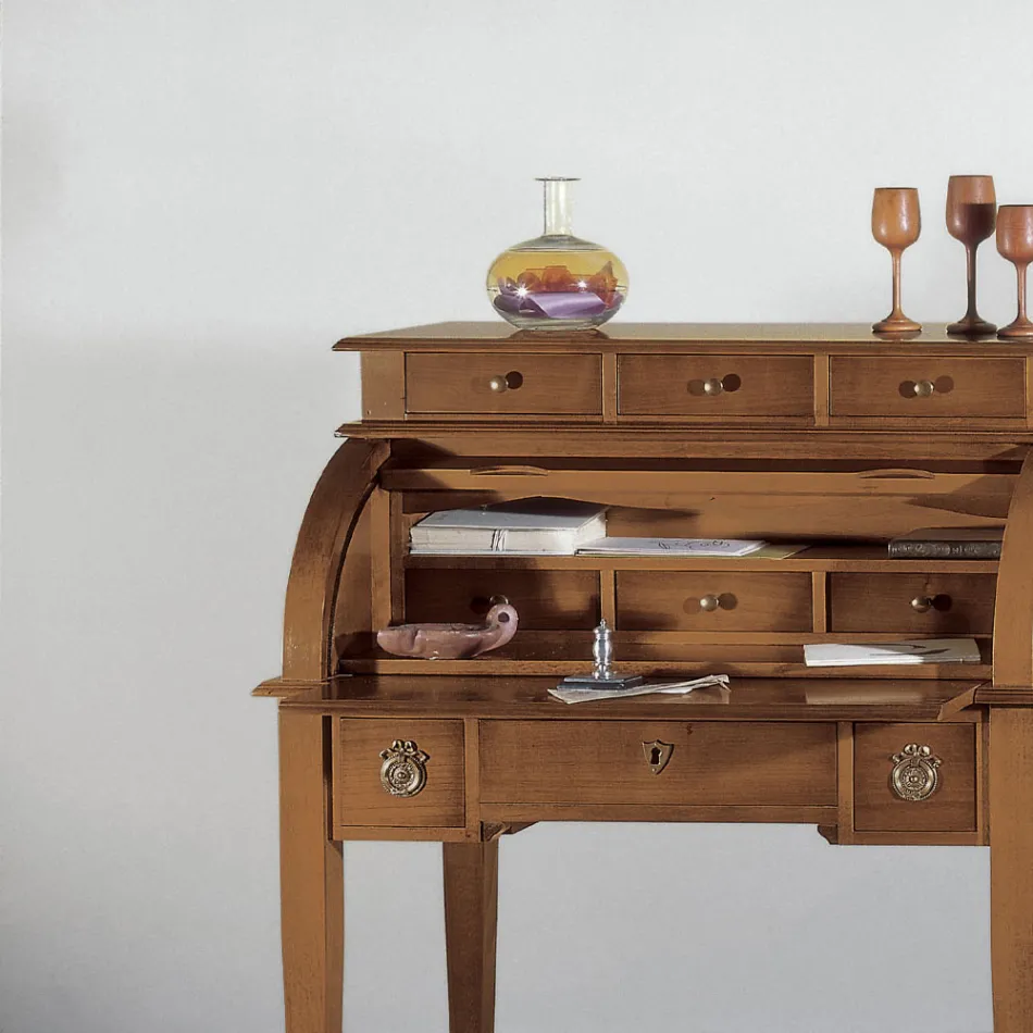 Escritorio con 6 cajones exteriores, 3 cajones interiores y 1 compartimento Made in Italy - Marte viadurini