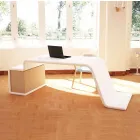 Escritorio de oficina con cajonera de madera hecha en Italia, Terralba viadurini