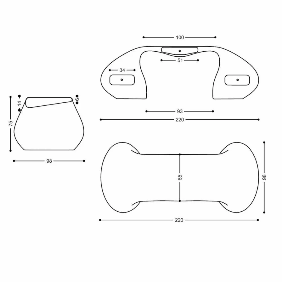 Escritorio de oficina de diseño moderno hecho en Italia, Telese viadurini