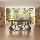 Escritorio de oficina de diseño moderno producido en Italia, Mirto viadurini