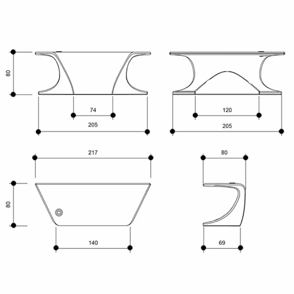 Escritorio de oficina moderno producido en Italia, Cerami viadurini