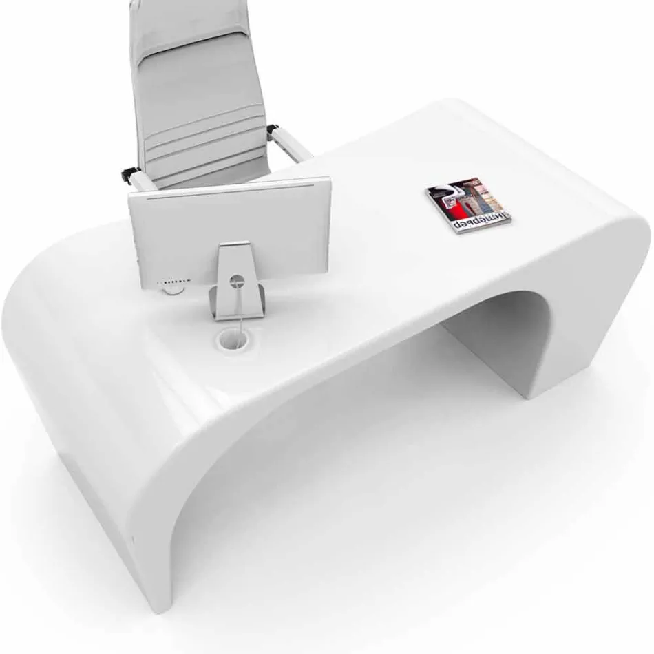 Moderno escritorio de oficina hecho en Italia, Miglianico. viadurini