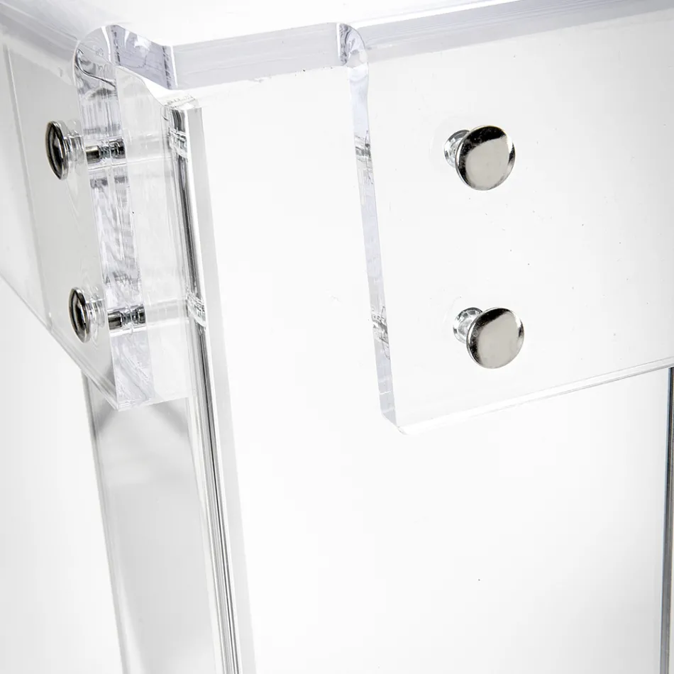 Escritorio de plexiglás transparente Diseño moderno Made in Italy - Vichy viadurini