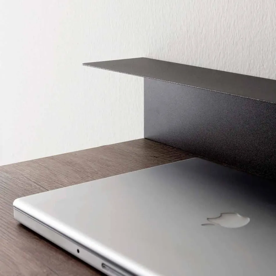 Escritorio moderno de metal y melamina con cajón Made in Italy - Iridio viadurini