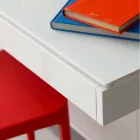 Escritorio suspendido de cristal con estructura metálica Made in Italy - Silicona viadurini