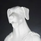 Escultura de cerámica blanca artesanal 100% Made in Italy Fabas 1 viadurini