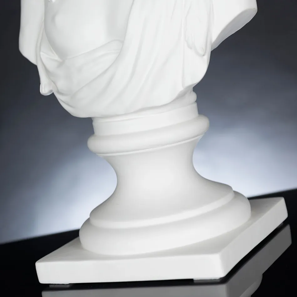 Escultura de cerámica blanca artesanal 100% Made in Italy Fabas 1 viadurini