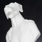 Escultura de cerámica blanca artesanal 100% Made in Italy Fabas 1 viadurini