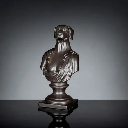 Escultura artesanal de cerámica negra 100% Made in Italy Fabas 2 viadurini