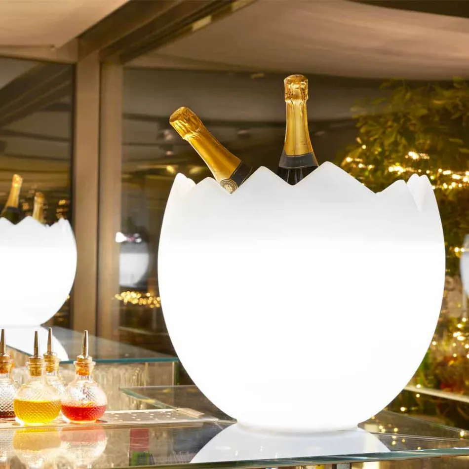 Cubo de hielo Kalimera Slide blanco brillante hecho en Italia viadurini